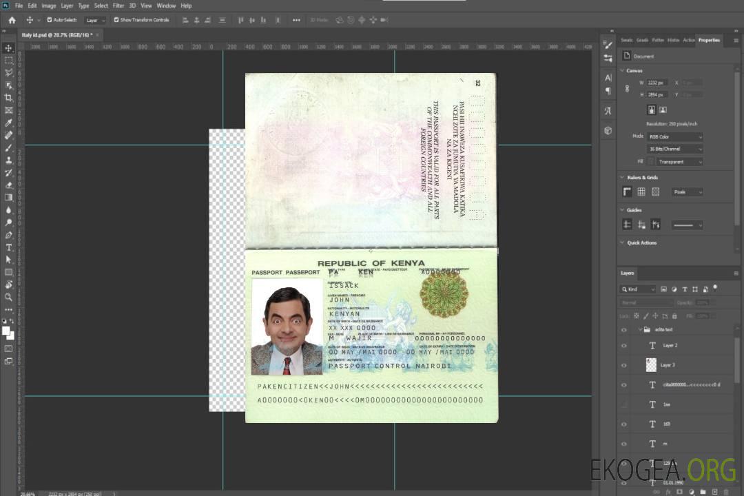 Passeport kenyan template
